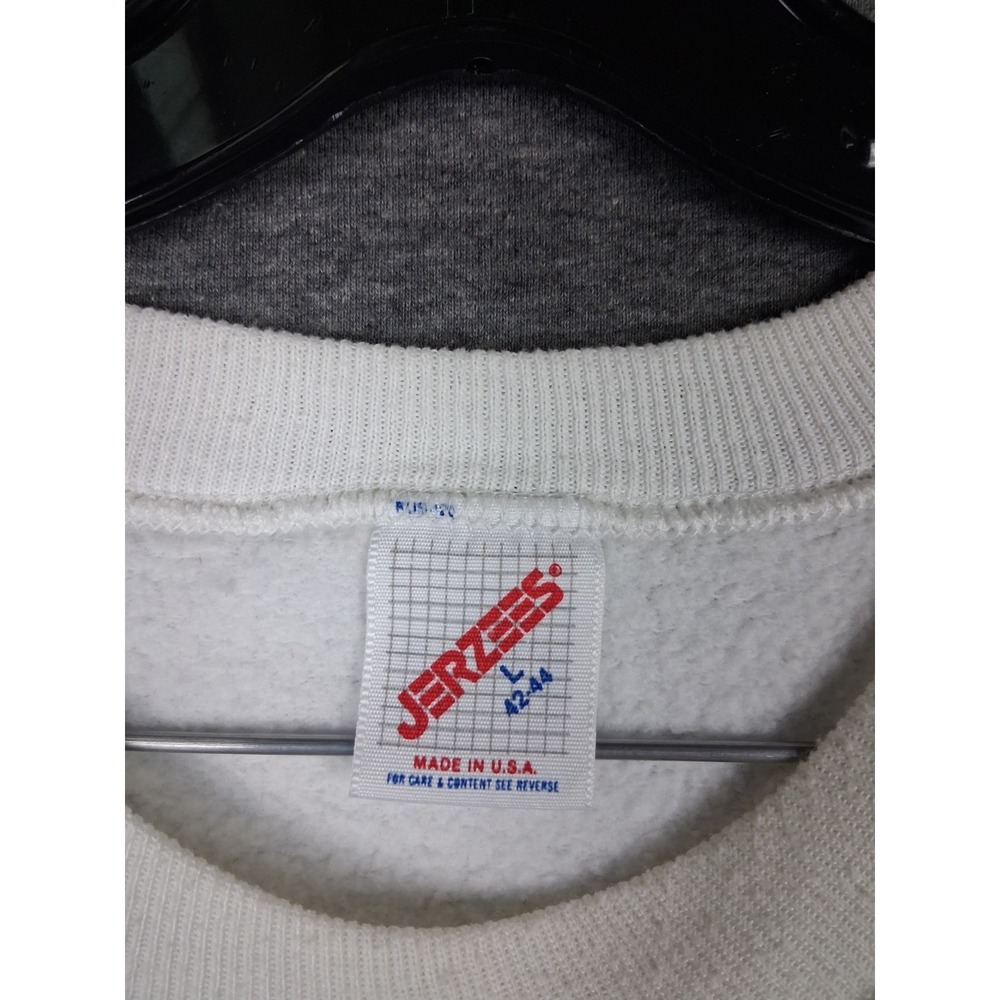VTG Jerzees Sweatshirt Adult L White Crew Fleece Princess Cruises Alaska Ports - Picture 7 of 11
